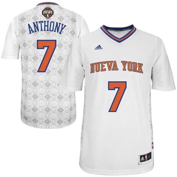 Men's  Knicks #7 Carmelo Anthony 2014 Noches Enebea Jersey